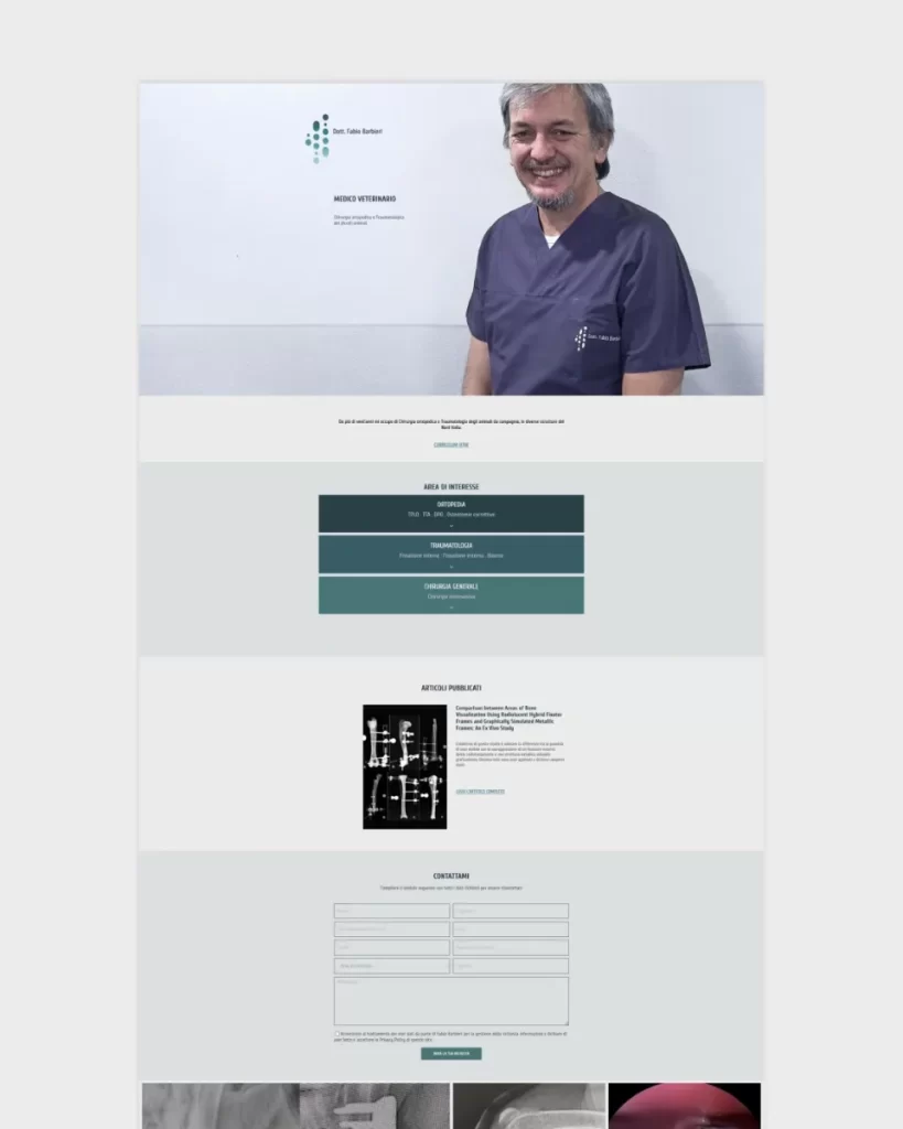 progettazione ui ux sito onepage medico veterinario fabio barbieri